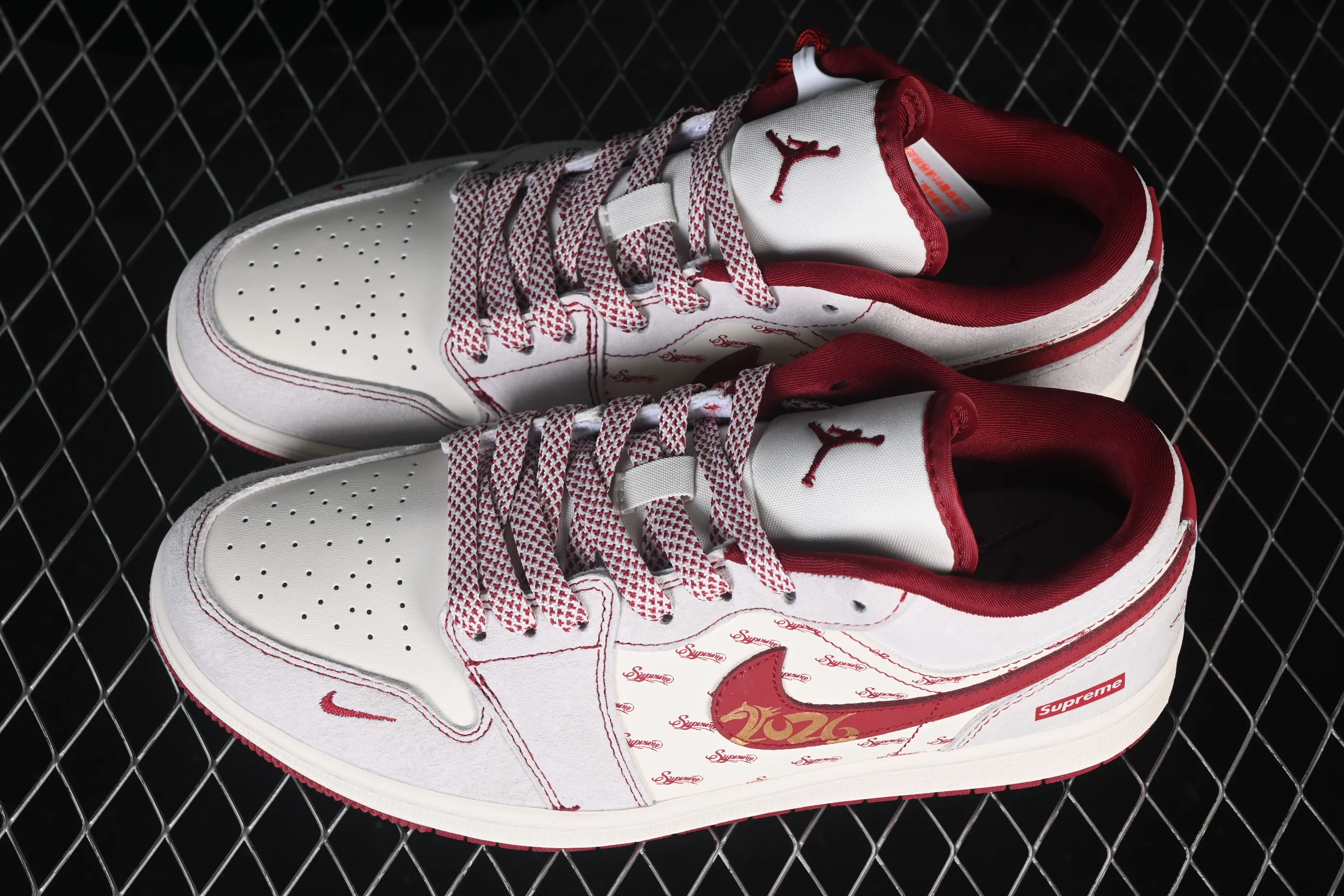 All categories Air Jordan Jordan series basketball shoes Air Jordan 1 Low High-end customized low-top sneakers Air Jordan 1 Low AJ1 Joe 1 Year of the Horse limited edition Lucky blessing High-end customized low-top retro basketball shoes JP2026-127